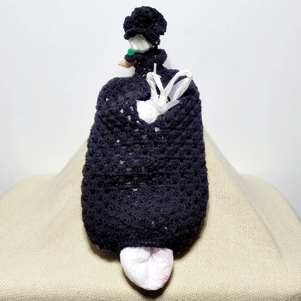 Crochet Witch Grocery Bag Holder